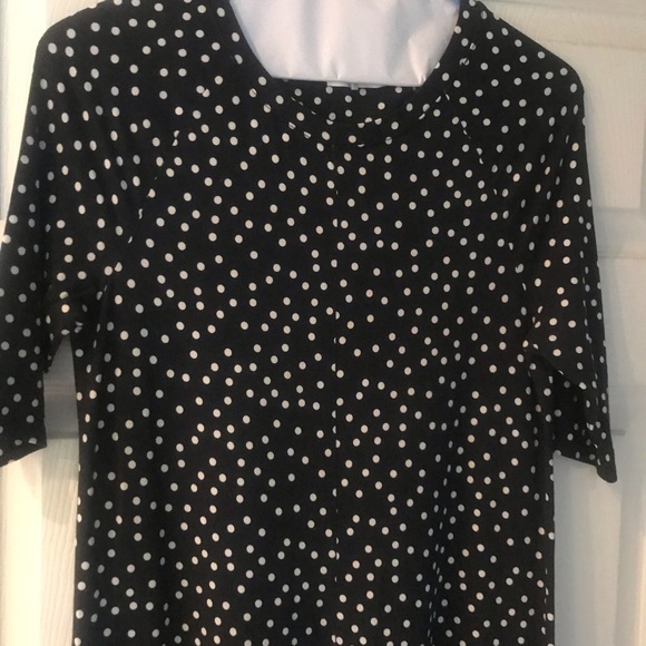 3 DOTS BLACK & WHITE POLKA DOT COTTON DRESS S - Picture 2 of 5
